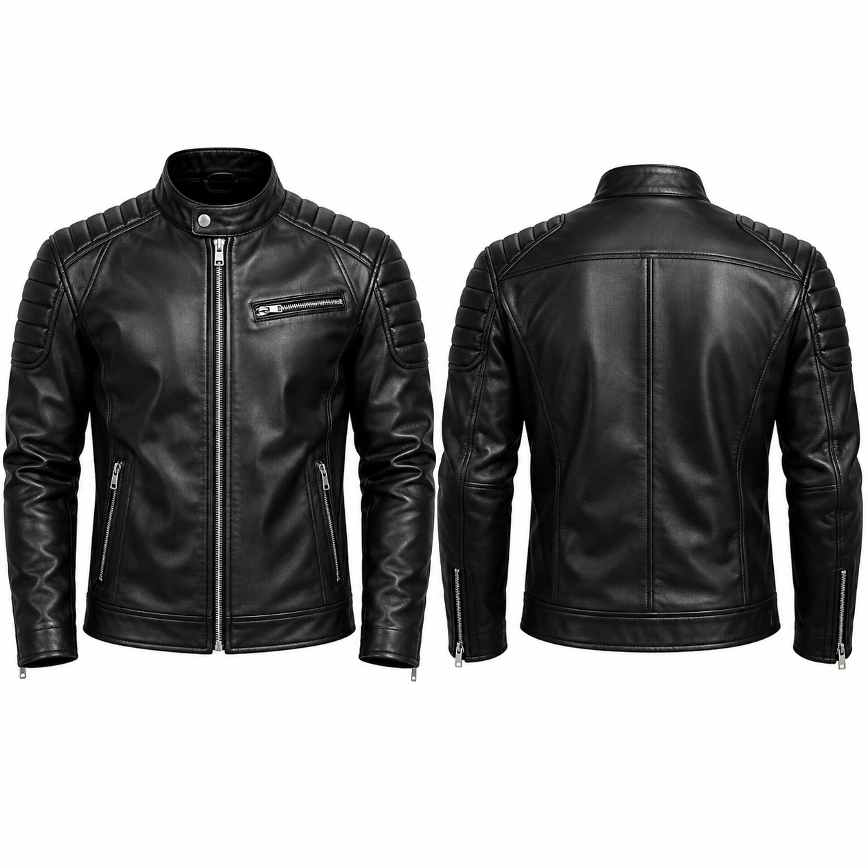 Premium Black Leather Biker Jacket