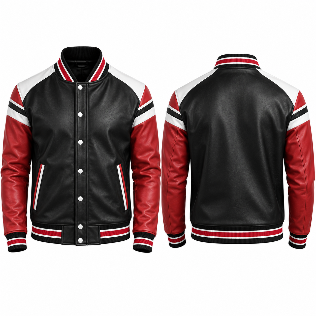 Custom Black Red Varsity Jacket