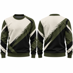 Men’s Olive Green, Black & Cream Graphic Performance Sweatshirt