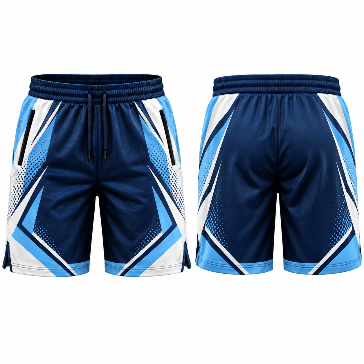 Men’s Navy Blue & Sky Blue Performance Training Shorts