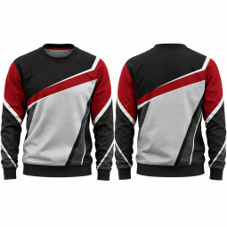 Men’s Red, Black & White Colorblock Performance Sweatshirt