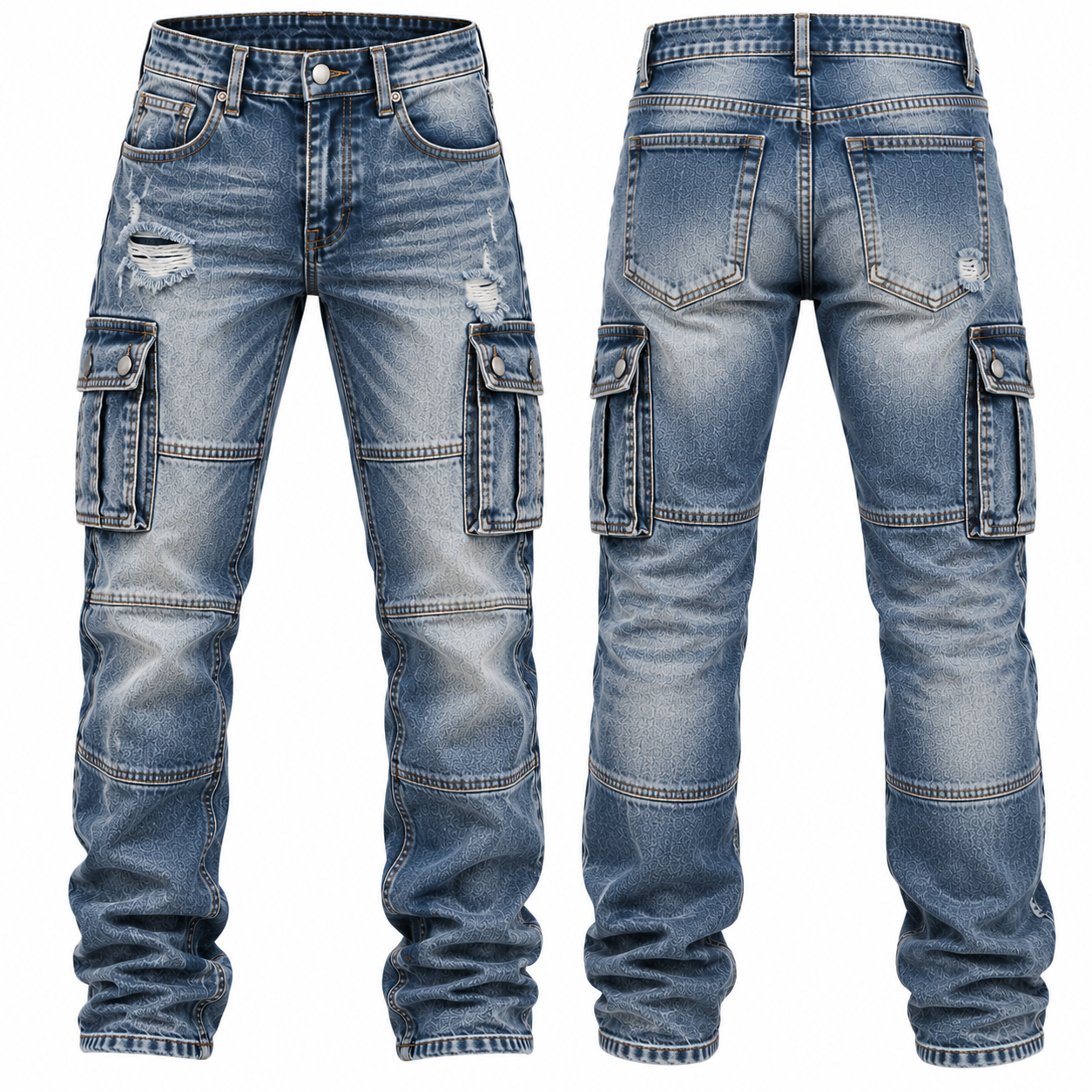 Light Blue Utility Cargo Jeans