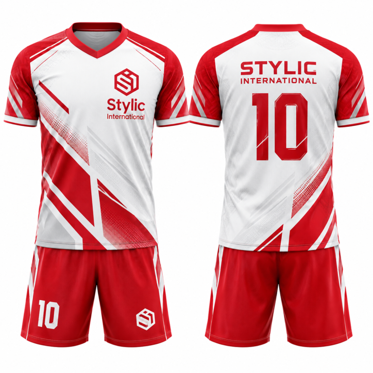 Custom soccer uniform set with jersey and matching shorts